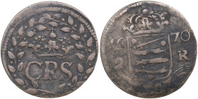Narva, Sweden 2 Öre 1670 - Carl XI (1660-1697)
1.35g. VF/VF. Haljak 1401. SB 10a. Very rare!