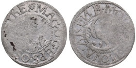 Arensburg, Denmark Ferding ND (1564) - Duke-Bishop Magnus (1560-1578)
2.94g. XF/XF. Weak strike. Mint luster. Haljak 715a 3R (this coin). Very rare! 