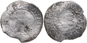 Arensburg, Denmark Ferding 1565 - Magnus (1560-1568)
1.59g. VG/VG. The Bishopric of Ösel-Wiek. Haljak 270b R. Rare!