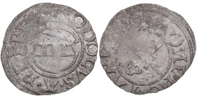Dorpat Schilling 154? - Jodokus von der Recke (1543-1551)
0.82g. VF/VF. Mint luster. Rare!