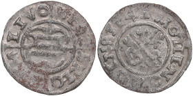 Riga Schilling 1541 - Hermann Brüggenei-Hasenkamp (1535-1549)
1.01g. VF/VF. Mint luster. Haljak 307. The Livonian Order.