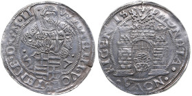 Riga 1/2 Mark 1557 - Wilhelm von Fürstenberg (1557-1559)
5.54g. AU/AU. Magnificent specimen. The Livonian Order. Haljak 366 R. Very rare!