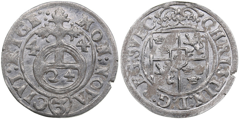 Riga, Sweden 1/24 Taler 1644 - Christina (1632-1654)
0.92g. UNC/UNC. Mint luster...