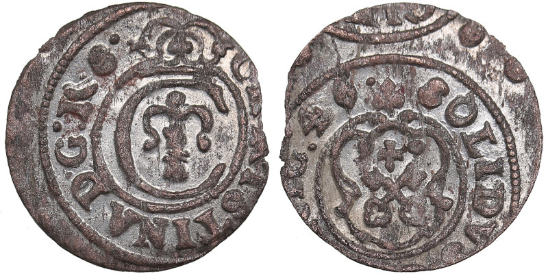 Riga, Sweden Solidus 1646 - Christina (1632-1654)
0.56g. XF-/XF.