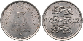 Estonia 5 Marka 1922
4.84g. UNC/UNC. Charming mint state specimen. Rare state of preservation. KM 2.