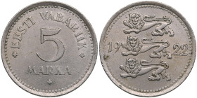 Estonia 5 Marka 1922
4.79g. AU/AU. Mint luster. KM 2.