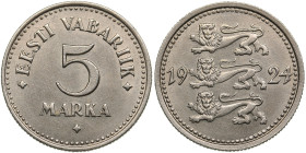 Estonia 5 Marka 1924
4.82g. AU/UNC. Mint luster. Rare state of preservation. KM 3a.