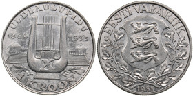 Estonia 1 Kroon 1933 - 10th Singing Festival
5.98g. AU/UNC. Mint luster. KM 14.
