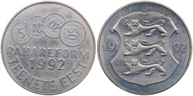 Estonia Monetary reform medal. For merit. 1992
5,42g. 23mm. UNC. Laan M2.