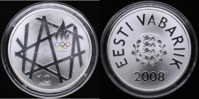 Estonia 10 Krooni 2008 - Olympic Games in Beijing
28.32g. With box and certificate. PROOF.