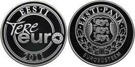 Estonia medal "Tere euro" 2011
26.95g. PROOF. Hello euro. Laan M6.