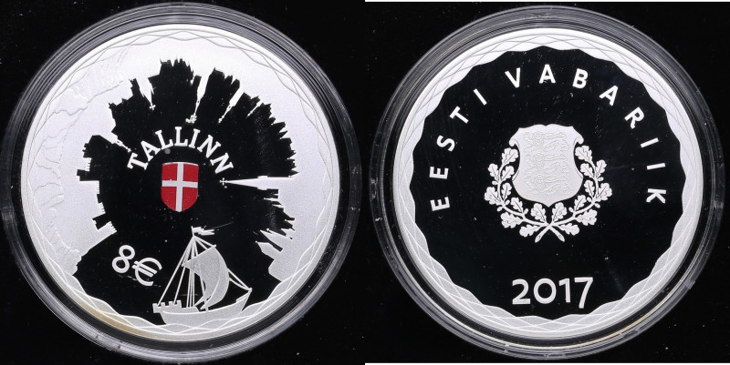 Estonia 8 Euros 2017 - Hanseatic City of Tallinn
28.25g. With box and certificat...