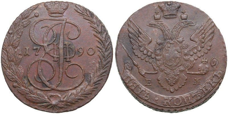 Russia 5 Kopecks 1790 ЕМ
52.98g. AU/AU.