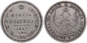 Russia Poltina 1857 СПБ-ФБ
10.36g. VF+/VF+. Bitkin 51.