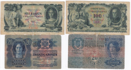 Lot of Banknotes: Austria-Hungary, Czechoslovakia (2)
Various condition.