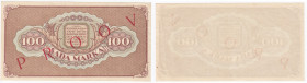 Estonia 100 Marka 1923 - Uniface - Back Specimen
AU. Pick 51s.