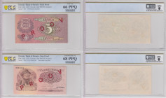 Estonia 5 Krooni 1929 - Specimens Face & Back Proof - 68 PPQ SUPERB GEM UNC & PCGS 66 PPQ GEM UNC (2)
Face - Pick 62p. The highest graded in the PCGS ...
