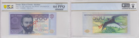 Estonia 500 Krooni 1991 - Specimen - PCGS 64 PPQ CHOICE UNC
Pick 75s. The highest graded in the PCGS census, only. Extremely rare!