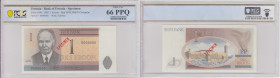 Estonia 1 Kroon 1992 - Specimen - PCGS 66 PPQ GEM UNC
Pick 69s. The highest graded in the PCGS census, only. Extremely rare!