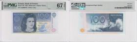 Estonia 100 Krooni 1992 - PMG 67 EPQ Superb Gem Unc
Pick 74b. Only one specimen has been certified finer by PMG.
