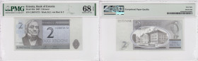 Estonia 2 Krooni 2007 - PMG 68 EPQ Superb Gem Unc
Pick 85b. TOP POP. The highest graded exemplar by PMG.