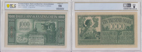 Germany, Lithuania, Kowno (Kaunas) 1000 Mark 1918 - PCGS 58 CHOICE AU
Pick R134a. 
