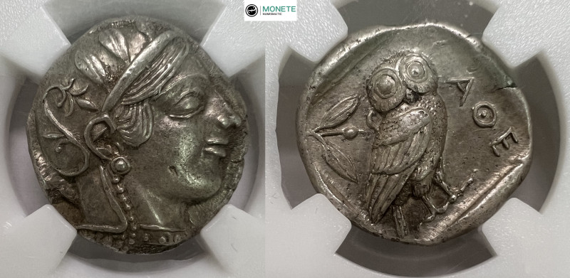 ATTICA. Athens. Tetradrachm (Circa 454-404 BC)
Obv: Helmeted head of Athena righ...