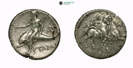 Calabria, Tarentum AR Nomos. Circa 272-240 BC. Nikylos, magistrate. Reduced standard.