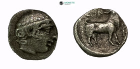 THRACE. Ainos. Diobol (Circa 429-427/6 BC).
Obv: Head of Hermes right, wearing petasos.