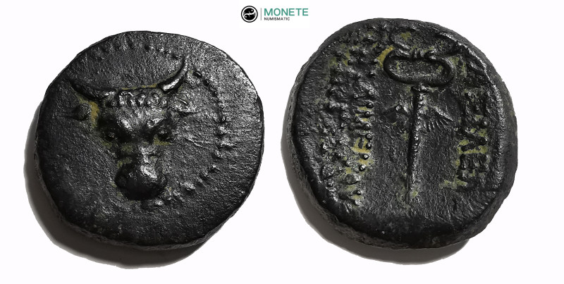 KINGS OF PAPHLAGONIA. Pylaimenes II/III Euergetes (Circa 133-103 BC). Ae.
Obv: F...