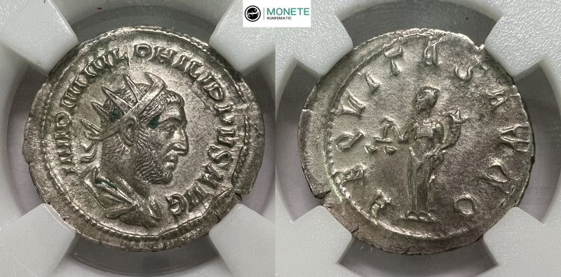 Philip I Arab AD 244-249. Rome
Antoninianus AR
IMP M IVL PHILIPPVS AVG, radiate,...