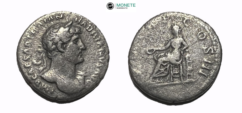 Hadrian AR Denarius. (17.8mm, 3.1 g) Rome, AD 119-122. IMP CAESAR TRAIAN HADRIAN...