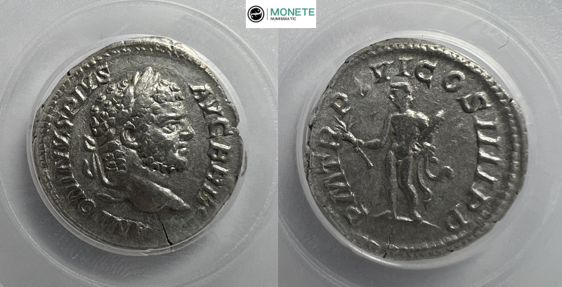 Caracalla Denarius. AD 212.ANTONINVS PIVS AVG BRIT, laureate head right / PM TR ...