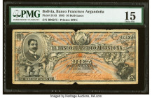 Bolivia Banco Francisco Argandona 10 Bolivianos 1.7.1893 Pick S143 PMG Choice Fine 15. Splits are noted on this example. HID09801242017 © 2022 Heritag...