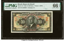 Brazil Banco do Brasil 10 Mil Reis 8.1.1923 Pick 114 PMG Gem Uncirculated 66 EPQ. Two POCs are noted. HID09801242017 © 2022 Heritage Auctions | All Ri...