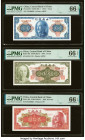 China Central Bank of China 1; 5; 20 Yuan 1945 Pick 387; 388; 401 Three Examples PMG Gem Uncirculated 66 EPQ (3). HID09801242017 © 2022 Heritage Aucti...