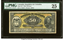 Colombia Banco de la Republica 50 Pesos 1910 Pick 317 PMG Very Fine 25. Minor rust is noted on this example. HID09801242017 © 2022 Heritage Auctions |...
