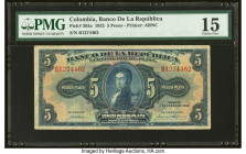 Colombia Banco de la Republica 5 Pesos 1.1.1932 Pick 383a PMG Choice Fine 15. HID09801242017 © 2022 Heritage Auctions | All Rights Reserved