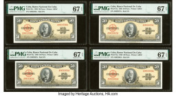 Cuba Banco Nacional de Cuba 50 Pesos 1950 Pick 81a Ten Examples PMG Superb Gem Unc 67 EPQ (10). Several examples are consecutive. HID09801242017 © 202...