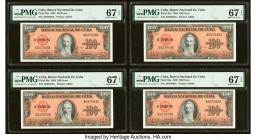 Cuba Banco Nacional de Cuba 100 Pesos 1959 Pick 93a Ten Examples PMG Superb Gem Unc 67 EPQ (10). A few examples are consecutive. HID09801242017 © 2022...
