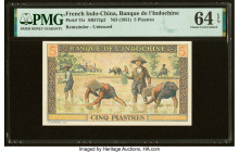 French Indochina Banque de l'Indo-Chine 5 Piastres ND (1951) Pick 75r Remainder PMG Choice Uncirculated 64 EPQ. HID09801242017 © 2022 Heritage Auction...