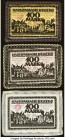 Germany Silk, Bielefeld 100 Mark 15.7.1921 Pick Unlisted 3 Examples About Uncirculated-Crisp Uncirculated. All three examples are stamped, with the go...