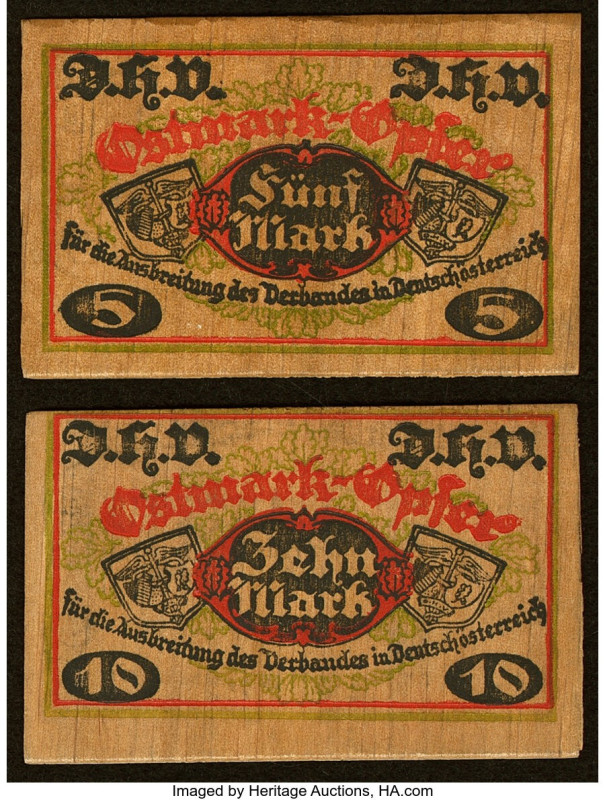 Germany D.H.V 5; 10 Mark 2 Examples Made of Wood. HID09801242017 © 2022 Heritage...