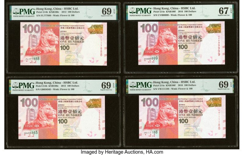 Fancy Serial Numbers Hong Kong Hongkong & Shanghai Banking Corp. Ltd. 100 Dollar...