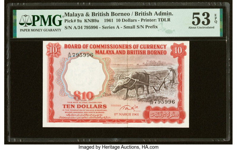 Malaya and British Borneo Board of Commissioners of Currency 10 Dollars 1.3.1961...