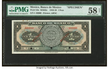 Mexico Banco de Mexico 1 Peso 7.7.1943 Pick 38s Specimen PMG Choice About Unc 58 Net. Three POCs and rust are present on this example. HID09801242017 ...