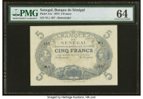 Senegal Banque du Senegal 5 Francs 1874 Pick A1r Remainder PMG Choice Uncirculated 64. HID09801242017 © 2022 Heritage Auctions | All Rights Reserved