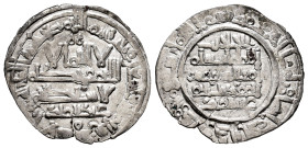 Caliphate of Cordoba. Hisham II. Dirham. 393 H. Al-Andalus. (Vives-577). Ag. 2,78 g. Citing ´Abd Al-Malik in the IA and Al-Hayib / ´Abd Al-Malikin the...