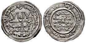 Caliphate of Cordoba. Hisham II. Dirham. 395 H. Al-Andalus. (Vives-581). Ag. 3,03 g. Citing ´Abd Al-Malik in IA and Al-Hayib / ´Abd Al-Malik in IIA. A...