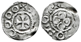 Ausona and Girona. Borrell II (947-991). ¿Dinero?. (Cru C.G-1814). (Cru V.S-unlisted). Ag. 0,75 g. This coinage presents a legend very similar to the ...
